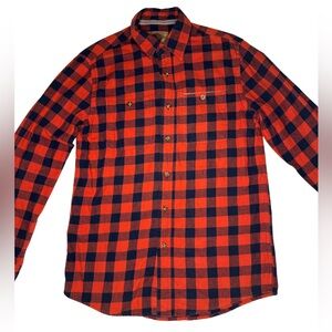 Boston Traders Men’s Plaid Flannel Shirt Size Small Vintage Red and Black
